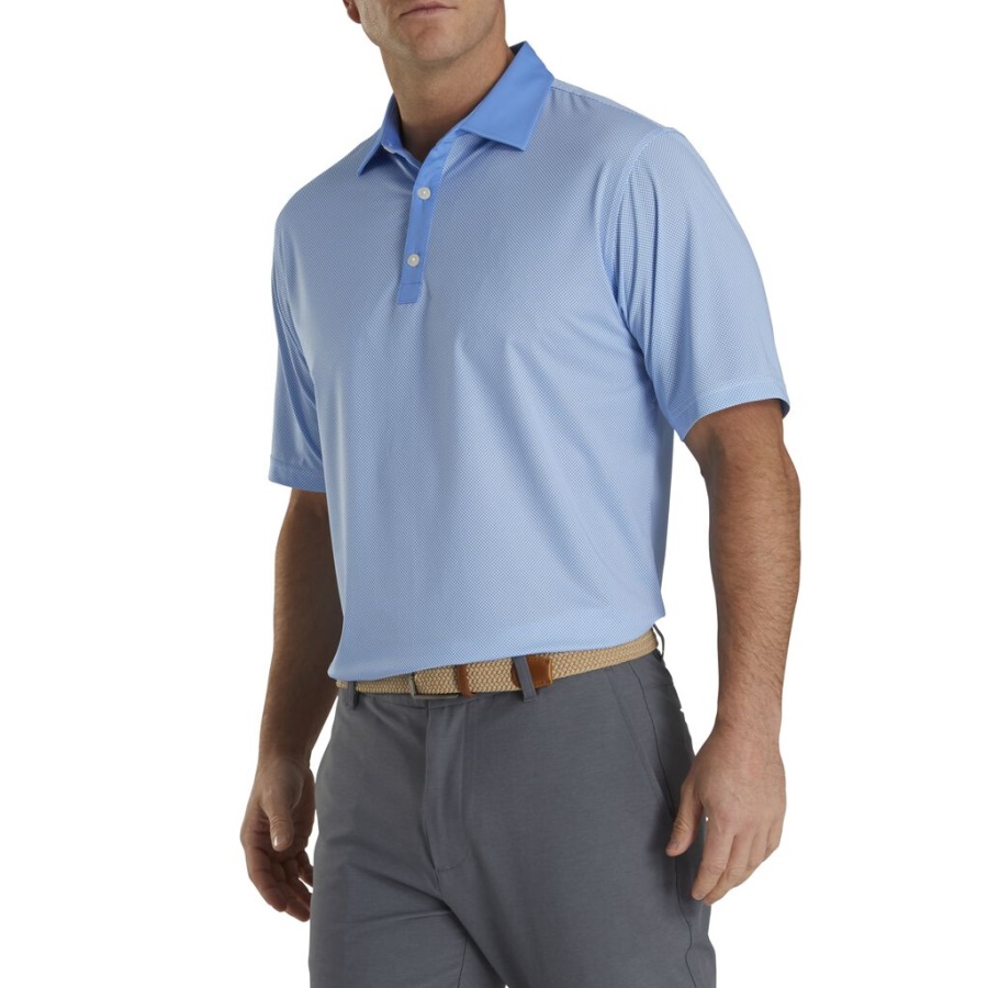 Footjoy Danmark Stretch Lisle Mini Ternet Print Hvid
