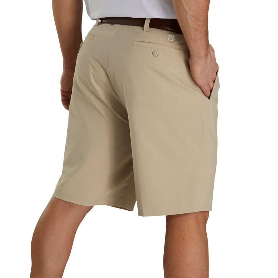Khaki Plisserede Shorts 9,5 Inseam Footjoy Danmark