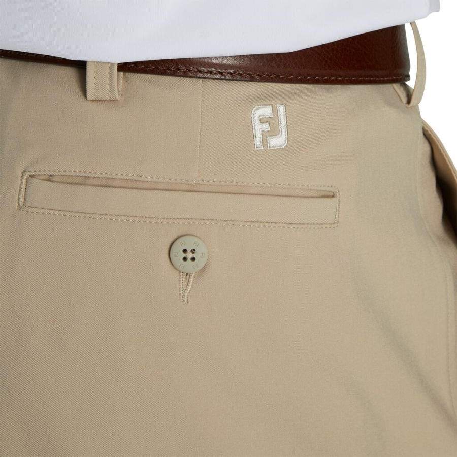 Khaki Plisserede Shorts 9,5 Inseam Footjoy Danmark