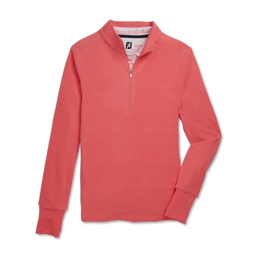 Coral Footjoy Danmark Halv Lynlås Fleece Mellemlag Kvinder