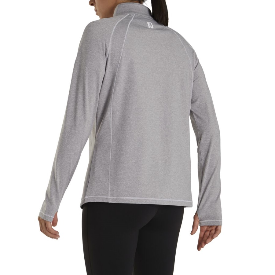 Footjoy Danmark Grå Jersey Strik Kvart Lynlås Mellemlag Kvinder Forrige Sæson Stil