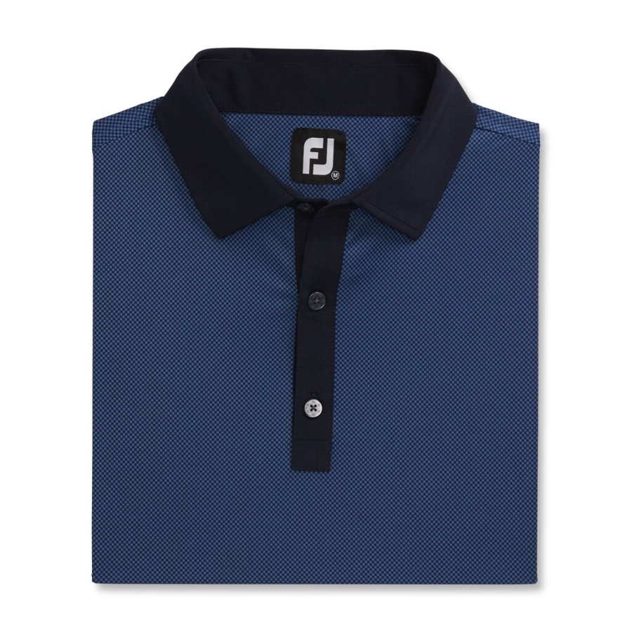 Stretch Lisle Mini Ternet Print Footjoy Danmark Navy