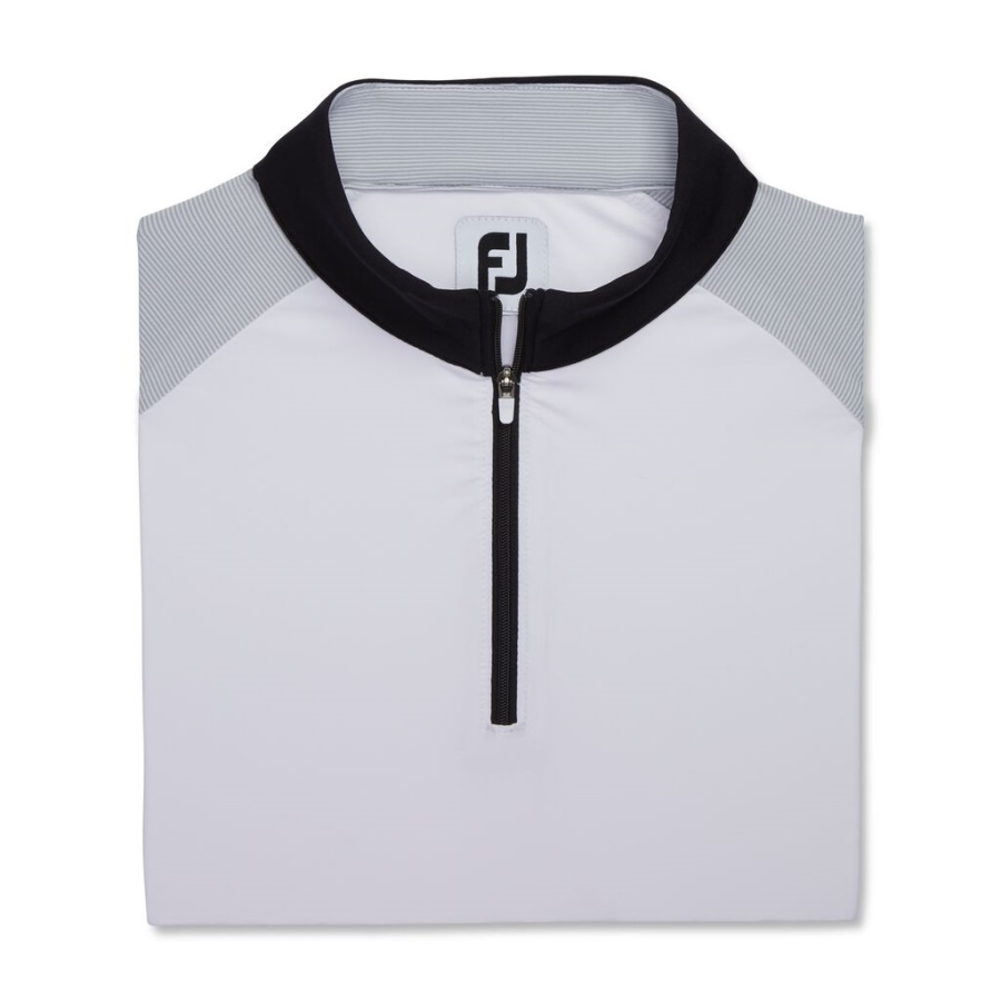 Footjoy Danmark Micro Stripe Solbeskyttelsesskjorte Kvinder Hvid