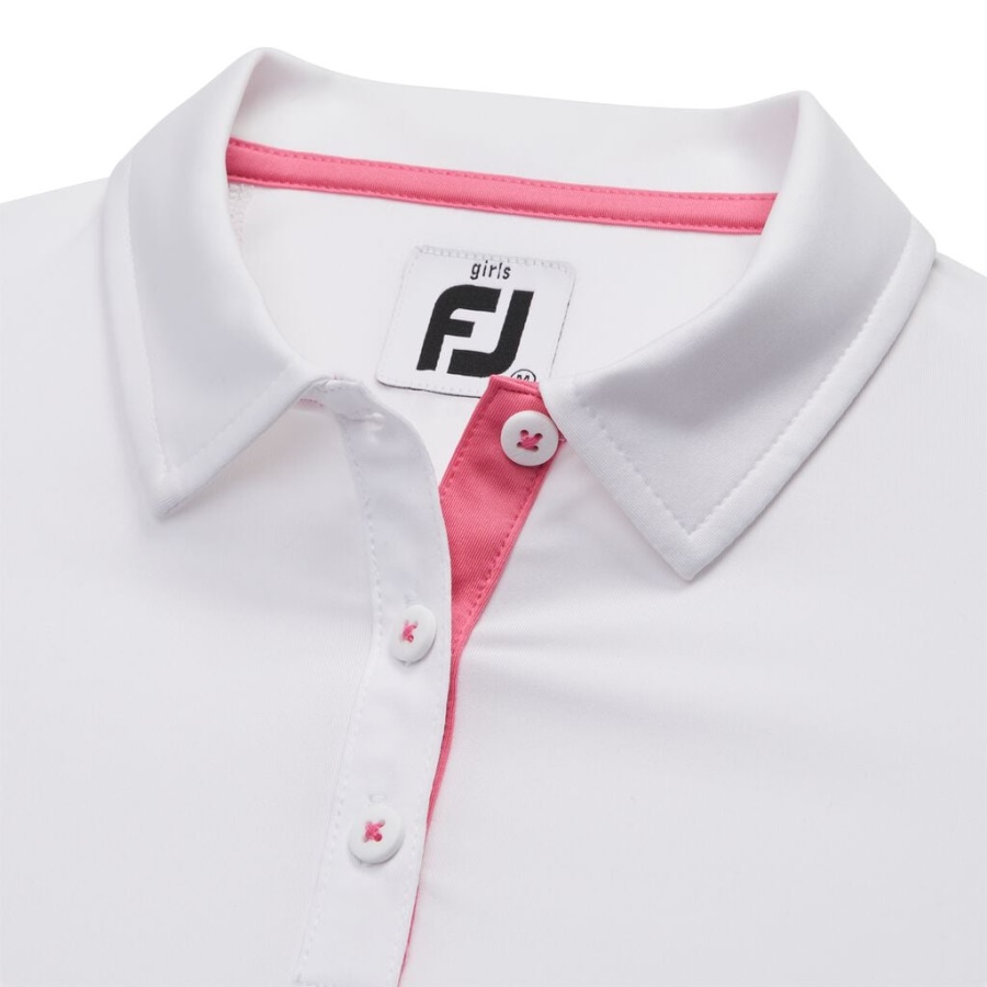 Hvid Footjoy Danmark Kortærmet Skjorte Junior Pige