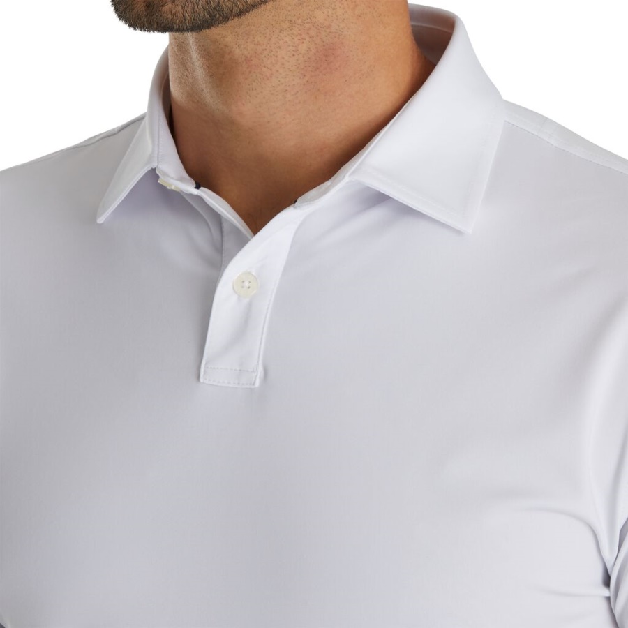 Footjoy Danmark Hvid Atletisk Pasform Solid Lisle Self Krave