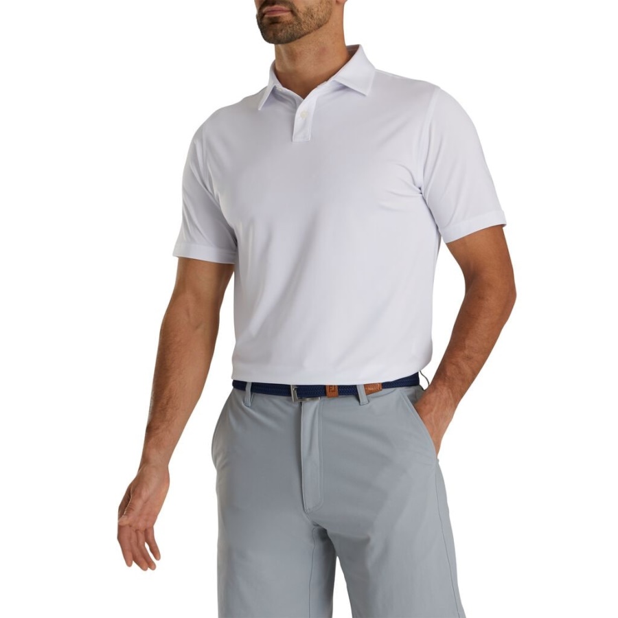 Footjoy Danmark Hvid Atletisk Pasform Solid Lisle Self Krave