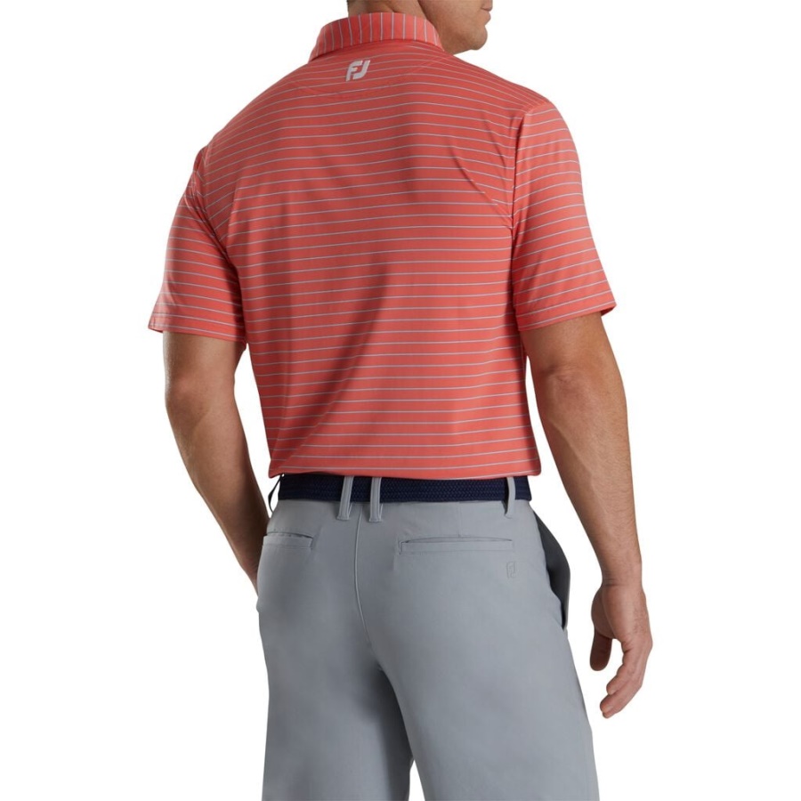 Coral Triple Pinstripe Lisle Self Collar Footjoy Danmark