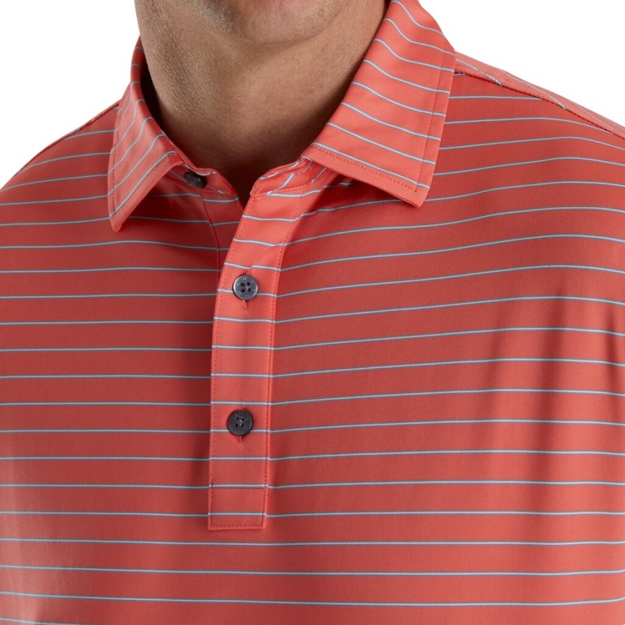 Coral Triple Pinstripe Lisle Self Collar Footjoy Danmark