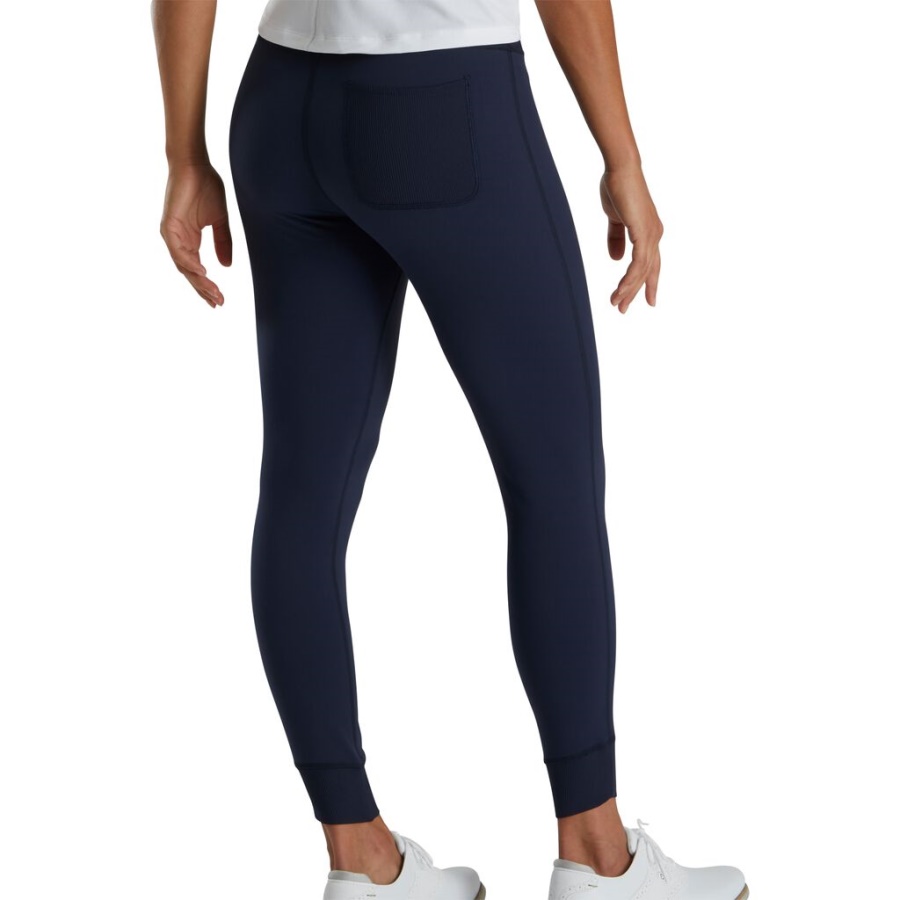 Ankellang Rib Blok Leggings Kvinder Marineblå Footjoy Danmark