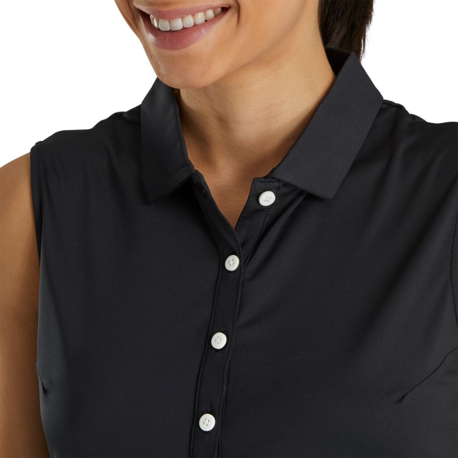 Solid Lisle ærmeløse Kvinder Sort Footjoy Danmark