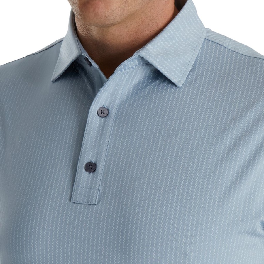 Grå Zigzag Print Lisle Self Collar Footjoy Danmark