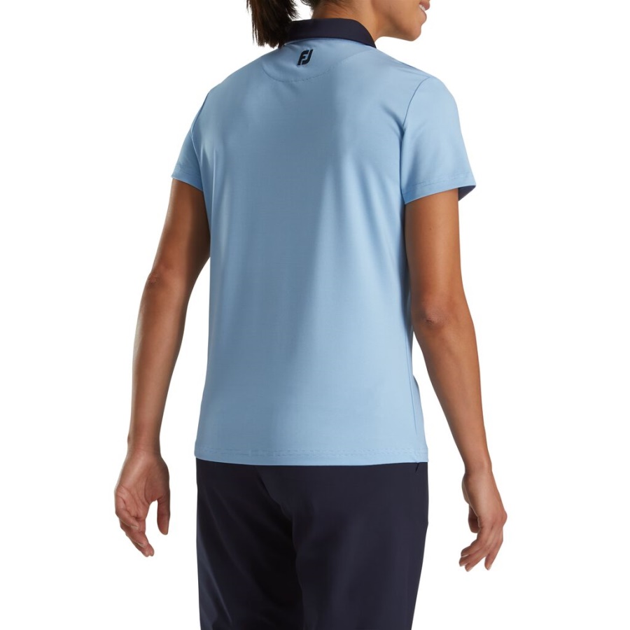 Footjoy Danmark Blå Kasketærmet Houndstooth Print Kvinder