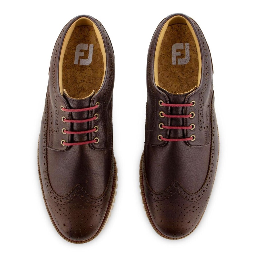 Brown Club Casuals Wing Tip Footjoy Danmark