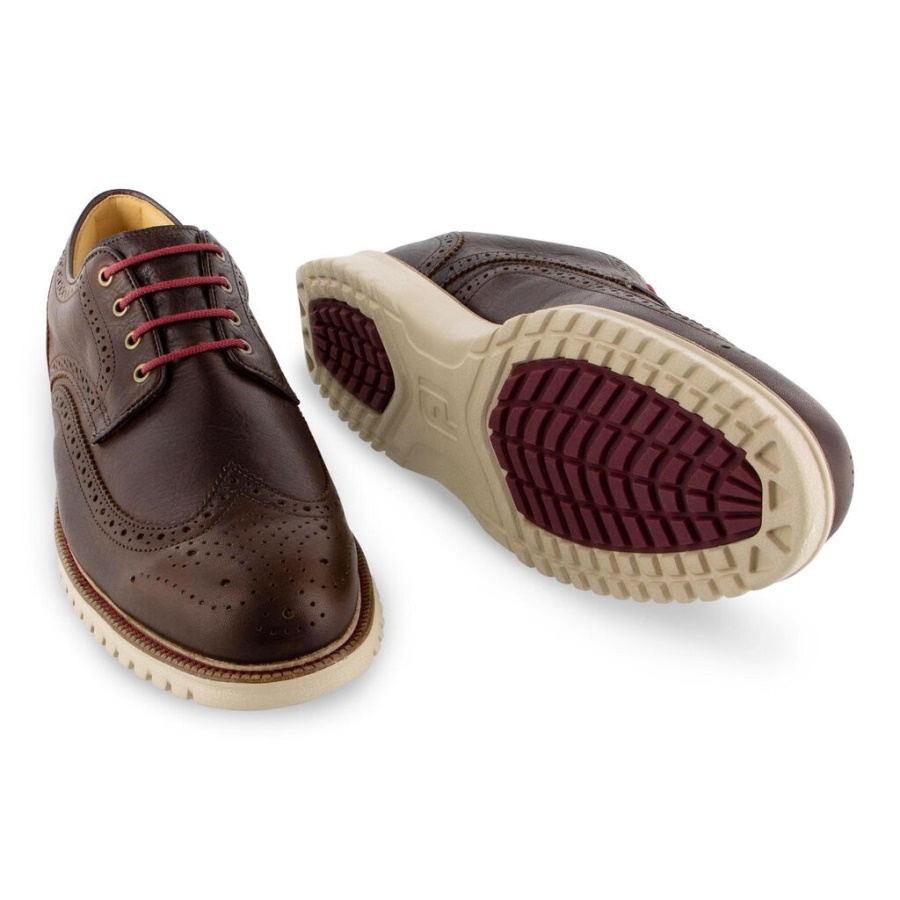 Brown Club Casuals Wing Tip Footjoy Danmark