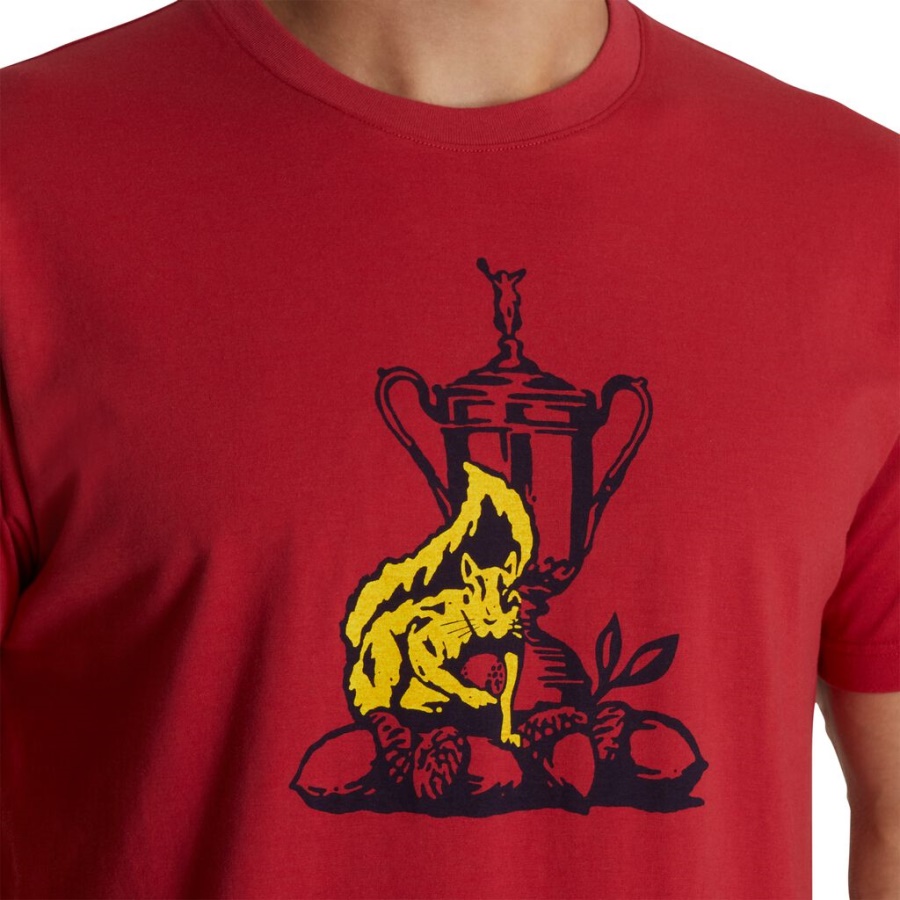 Footjoy Danmark 2022 U.s. åben Egern Grafisk T-shirt Tidligere Sæson Stil Rød