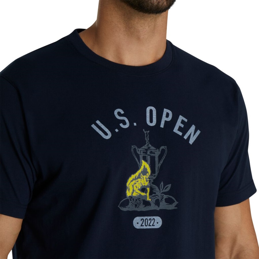 Footjoy Danmark 2022 U.s. åben Dato Grafisk T-shirt Tidligere Sæson Stil Marineblå
