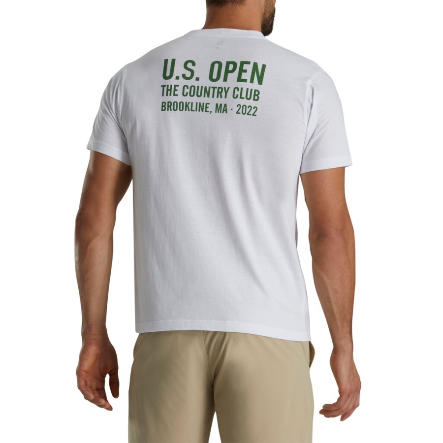 Footjoy Danmark White 2022 U.s. åben Egern Grafisk Tee Tidligere Sæson Stil