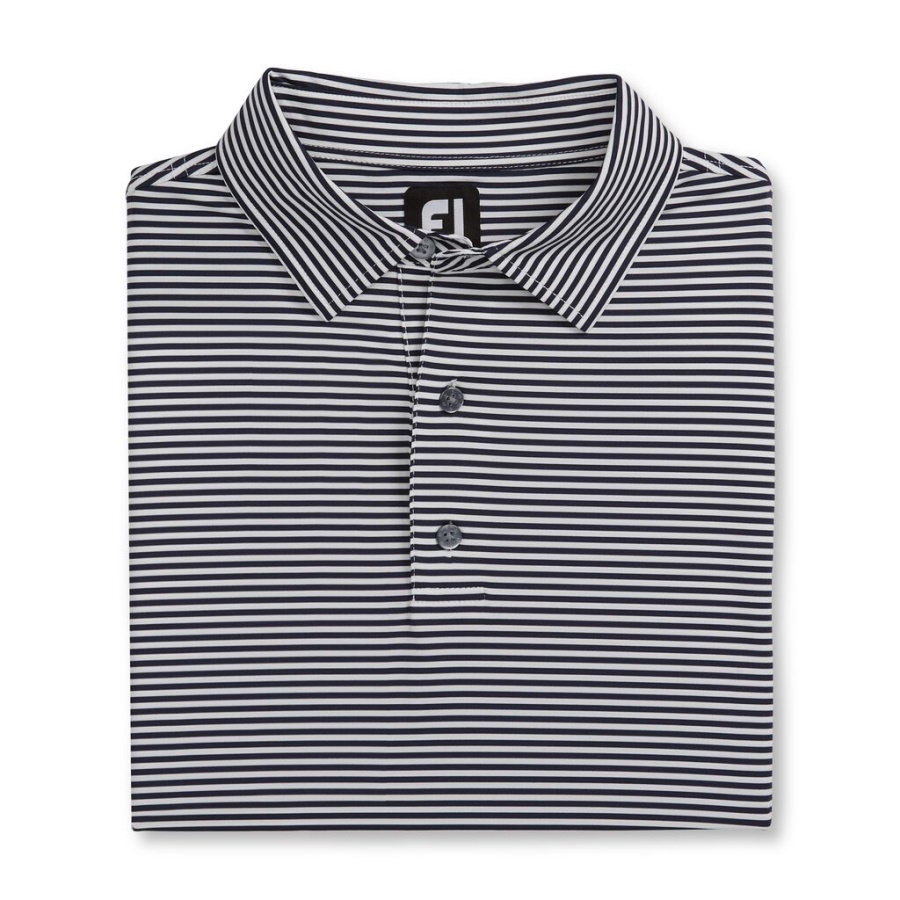 Footjoy Danmark Lisle Feeder Stripe Self Krave Marineblå