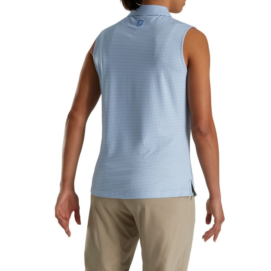 Lisle Houndstooth ærmeløse Kvinder Blå Footjoy Danmark