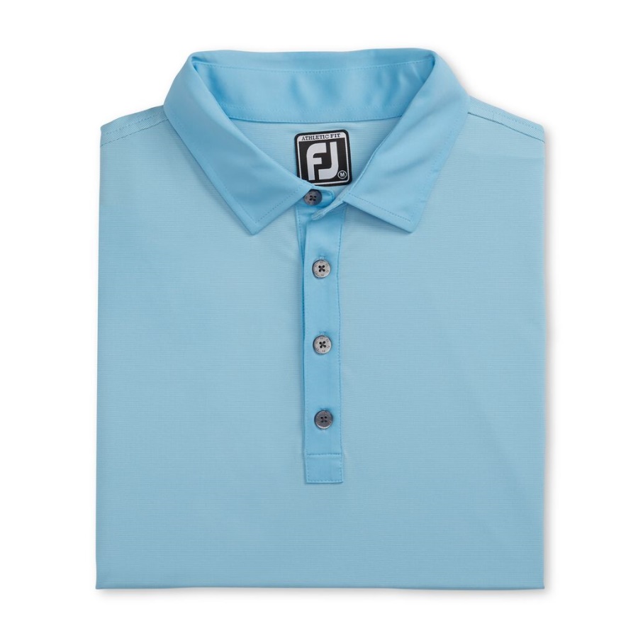 Footjoy Danmark Blue Atletic Fit Lisle Ende På Ende Selv Krave