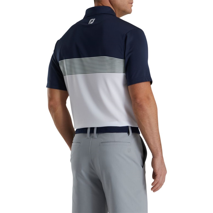 Atletisk Pasform Color Block Lisle Self Krave Marineblå Footjoy Danmark