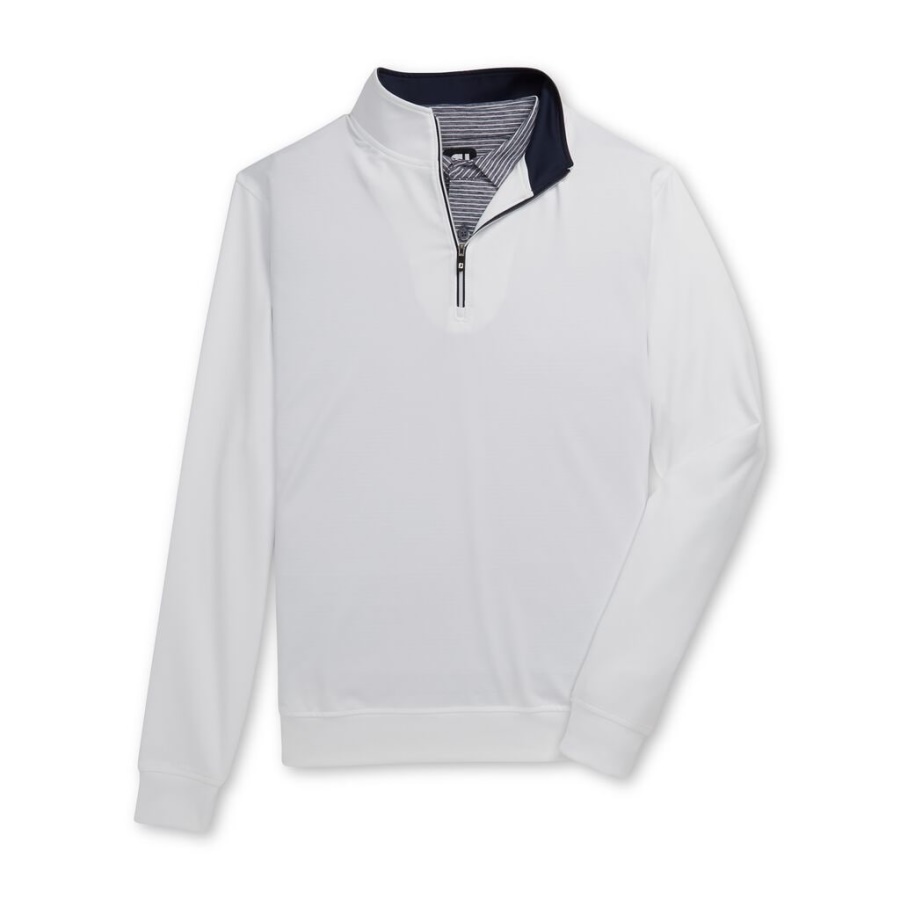 Footjoy Danmark Hvid Halv Lynlås Pullover