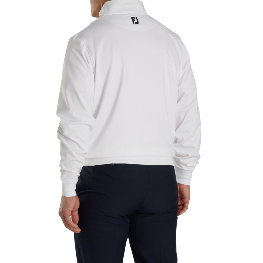 Footjoy Danmark Hvid Halv Lynlås Pullover