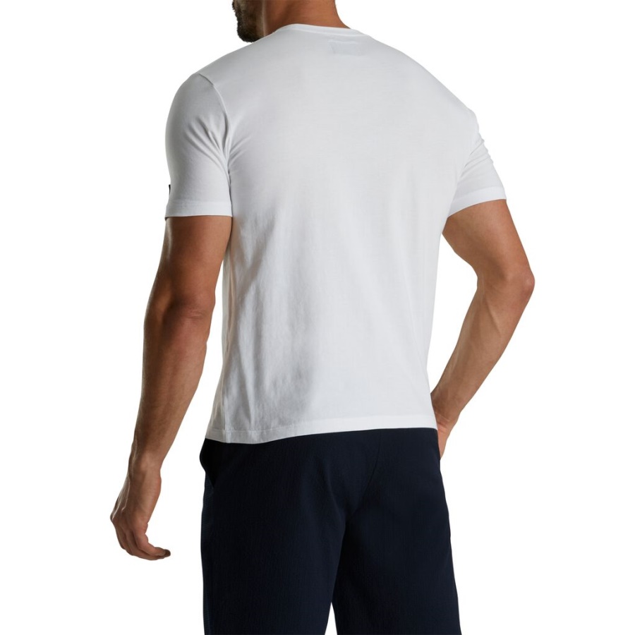 Hvid Grafisk Jersey T-shirt Footjoy Danmark