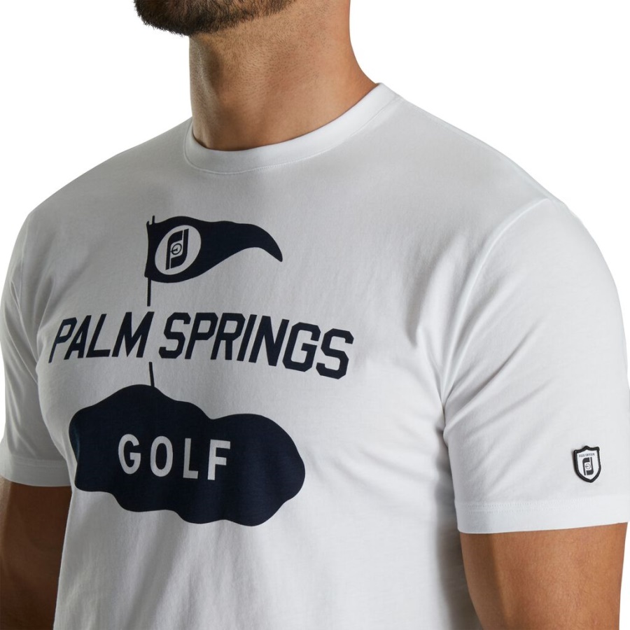 Hvid Grafisk Jersey T-shirt Footjoy Danmark