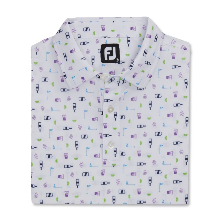 Footjoy Danmark Transfusion Print Lisle Self Krave Hvid