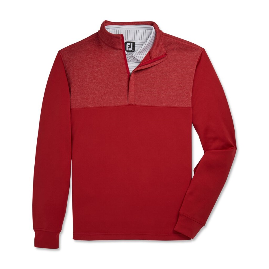 Footjoy Danmark Crimson Heather Yoke Halv Lynlås Mellemlag