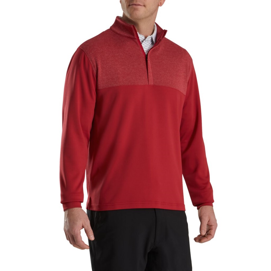 Footjoy Danmark Crimson Heather Yoke Halv Lynlås Mellemlag