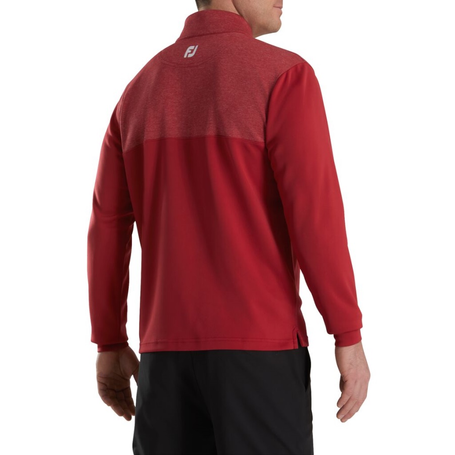 Footjoy Danmark Crimson Heather Yoke Halv Lynlås Mellemlag