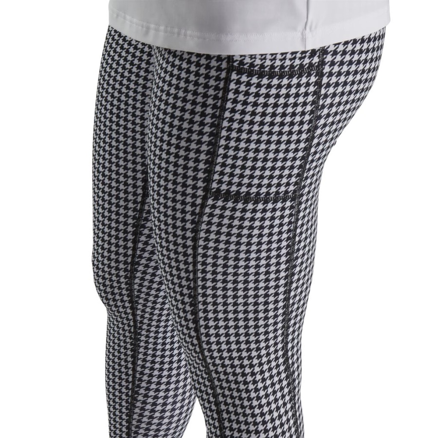 Sorte Houndstooth Print Leggings Kvinder Footjoy Danmark
