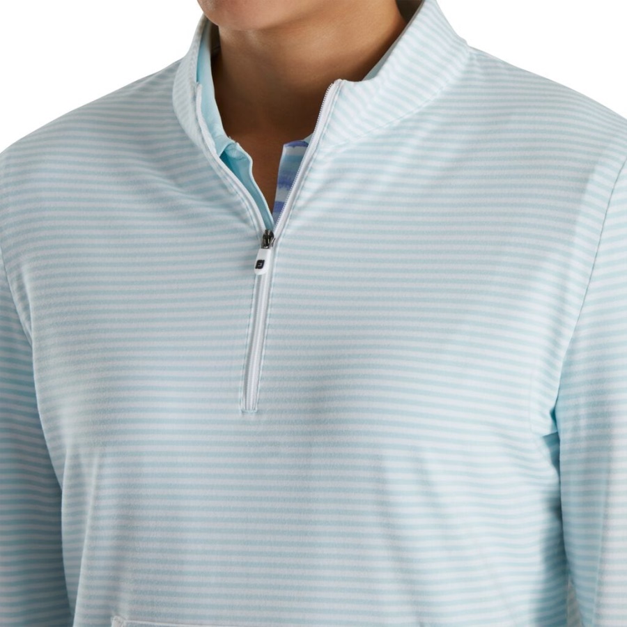 Halv Lynlås Tonal Stribe Mellemlag Kvinder Footjoy Danmark Sky