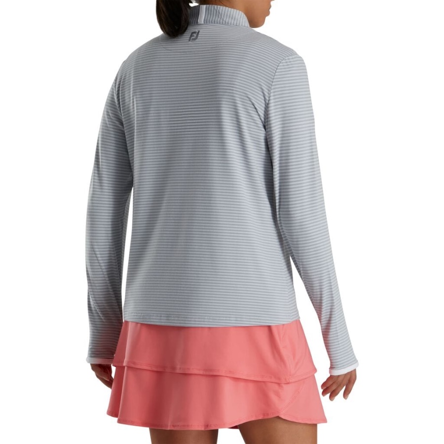 Footjoy Danmark Halv Lynlås Tonal Stribe Mellemlag Kvinder Grå