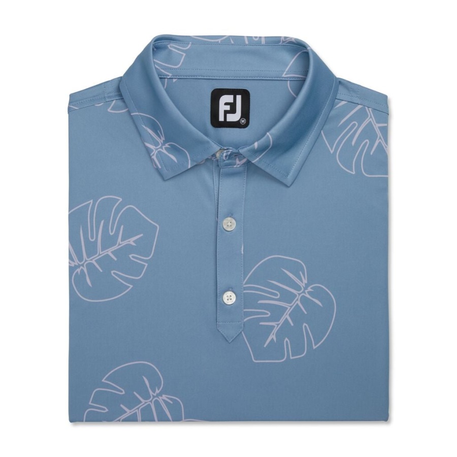 Jungle Leaf Print Lisle Self Krave Denim Footjoy Danmark