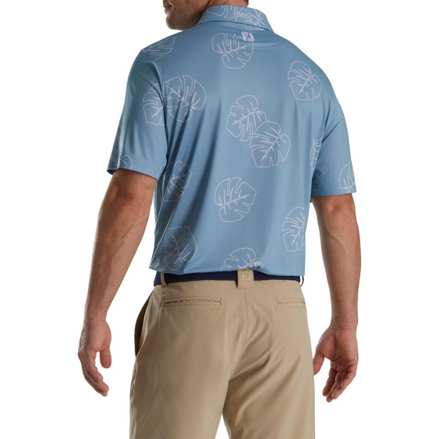 Jungle Leaf Print Lisle Self Krave Denim Footjoy Danmark