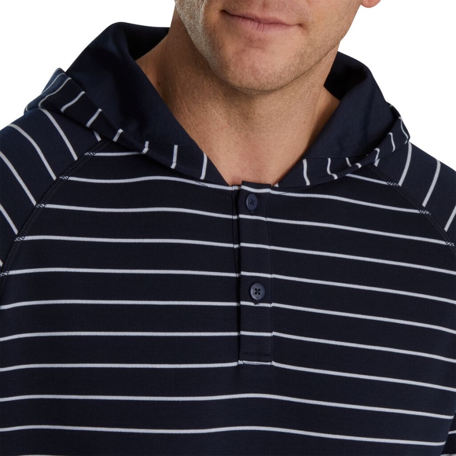 Marineblå Footjoy Danmark Stribet Hættetrøje