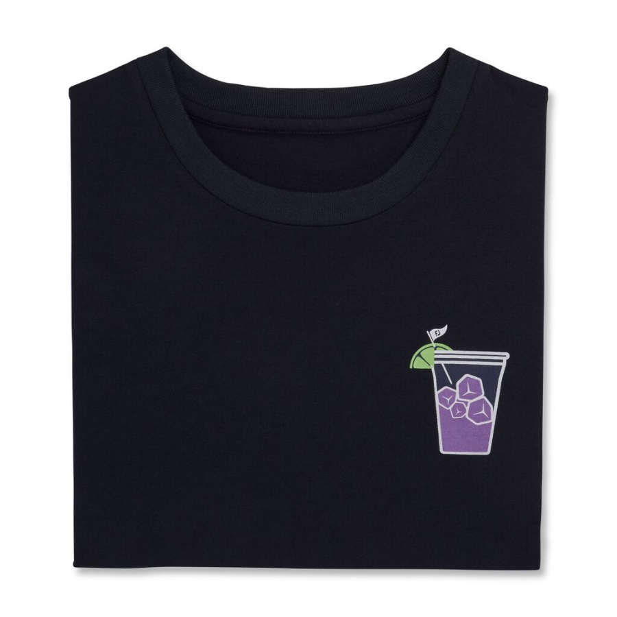 Marineblå Footjoy Danmark Transfusion Grafisk Tee