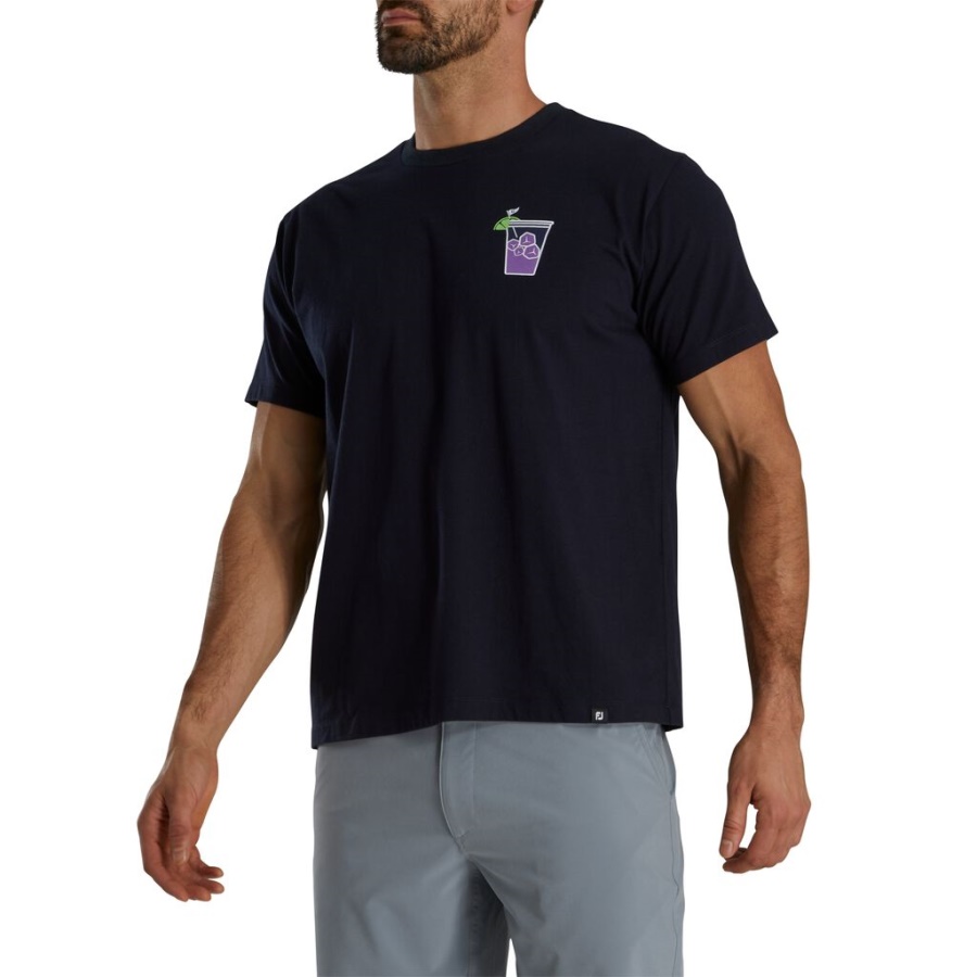 Marineblå Footjoy Danmark Transfusion Grafisk Tee