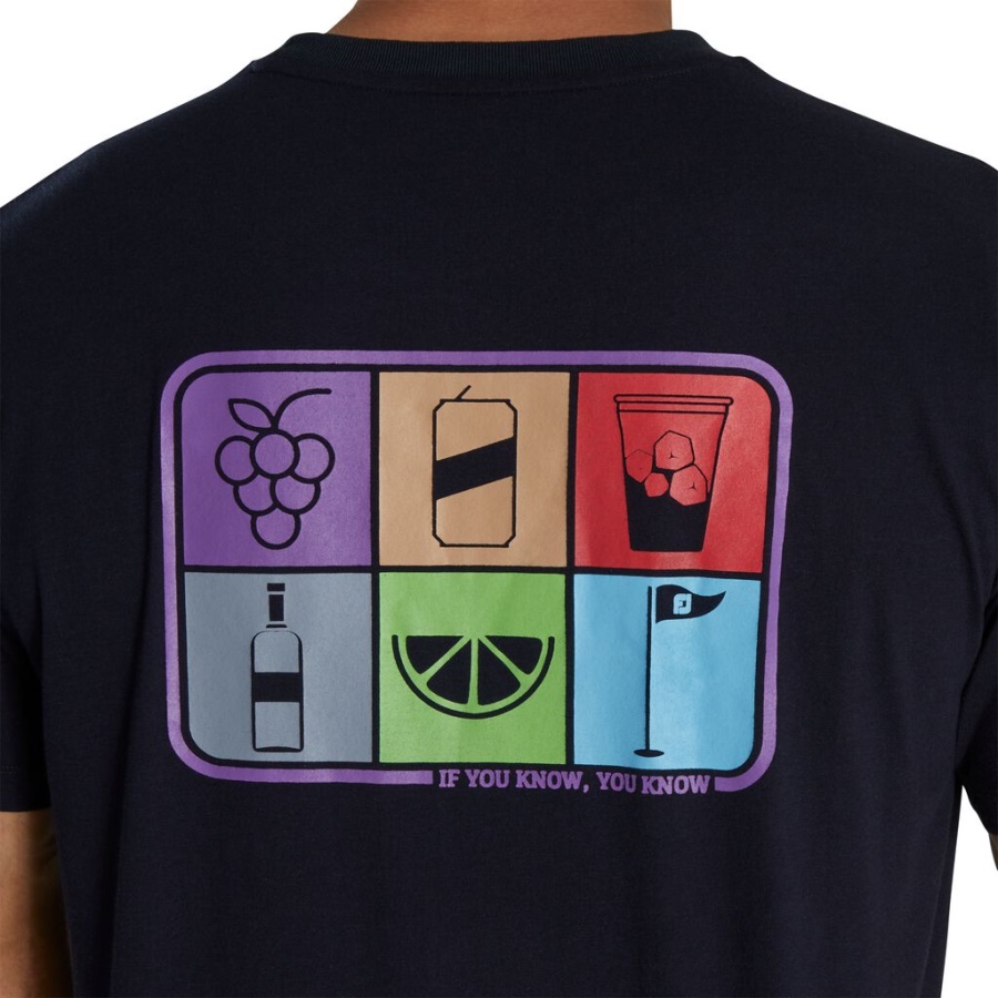 Marineblå Footjoy Danmark Transfusion Grafisk Tee