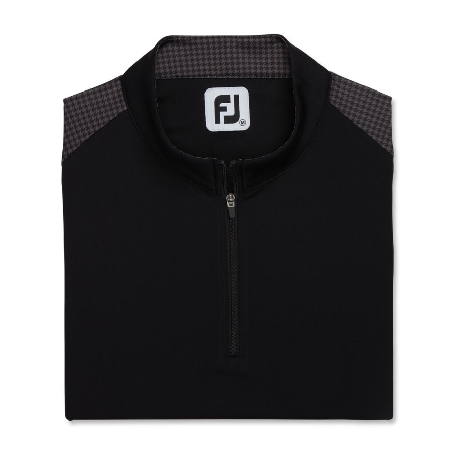 Sort Footjoy Danmark 1/4 Lynlås Houndstooth Trim Kvinder