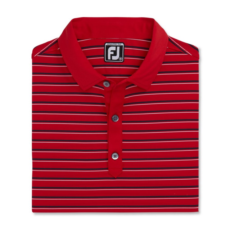 Footjoy Danmark Atletisk Pasform Multistribet Lisle Self Krave Rød