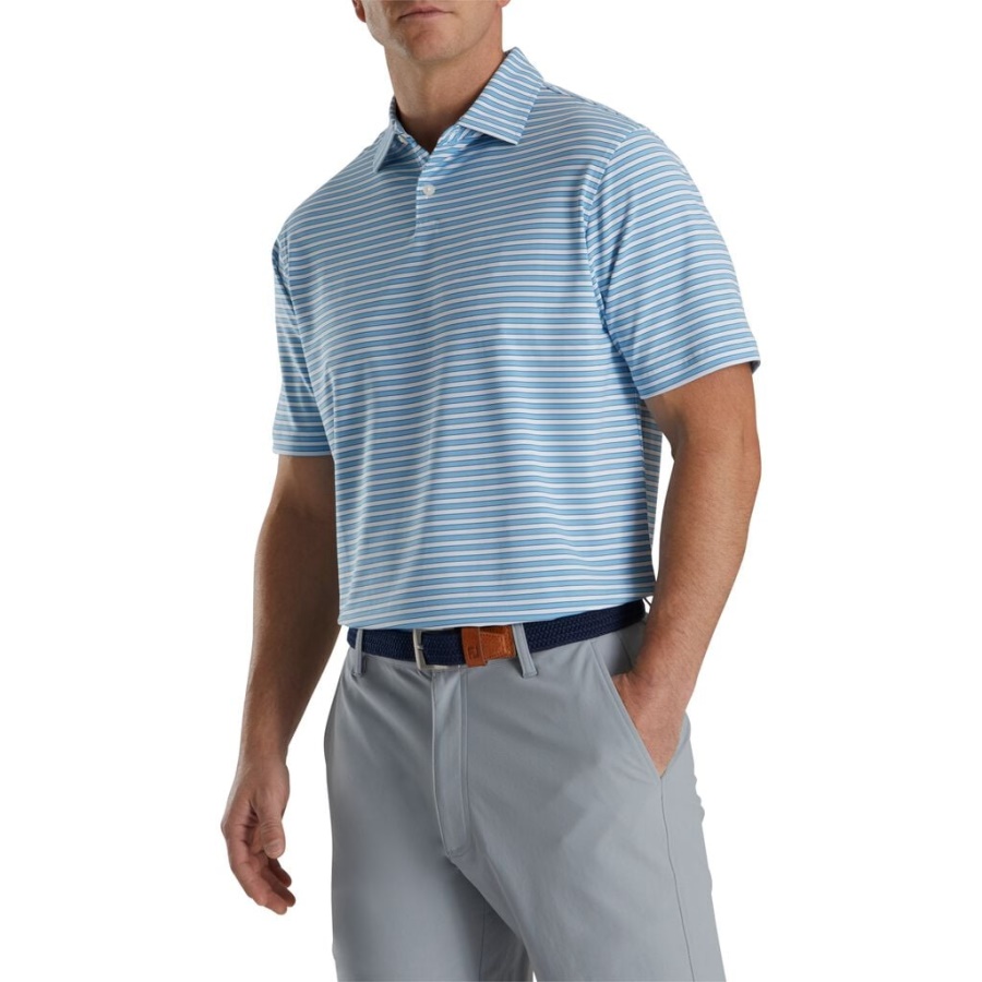 Blå Footjoy Danmark Mini Regimentsstribe Lisle Self Krave