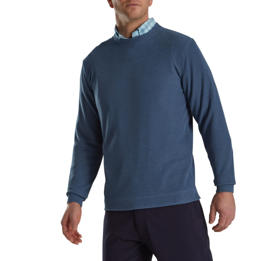 Crewneck Pullover Blå Footjoy Danmark