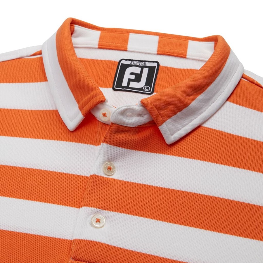 Rugby Stribe Pique Junior Orange Footjoy Danmark