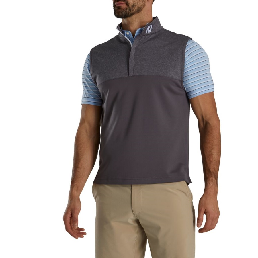 Footjoy Danmark Charcoal Lyng åg Halv Lynlås Vest Fj Tur Krave