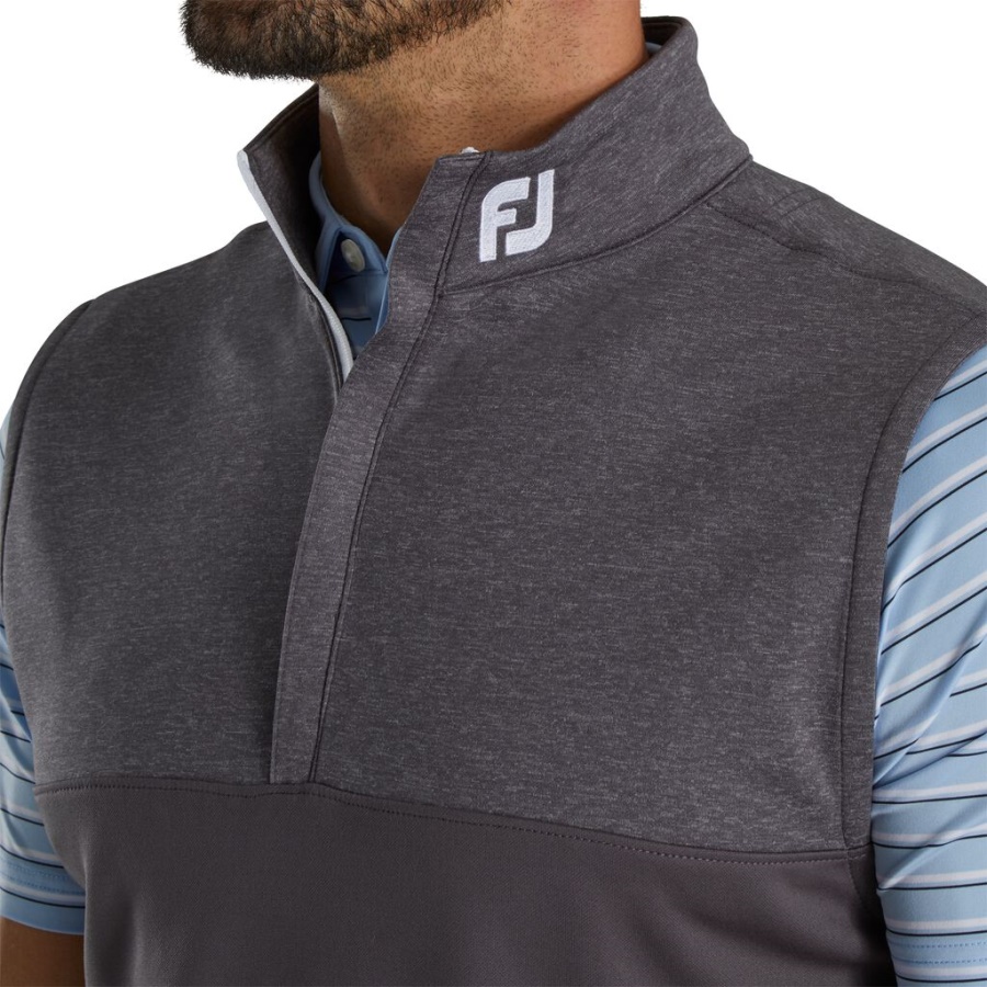 Footjoy Danmark Charcoal Lyng åg Halv Lynlås Vest Fj Tur Krave