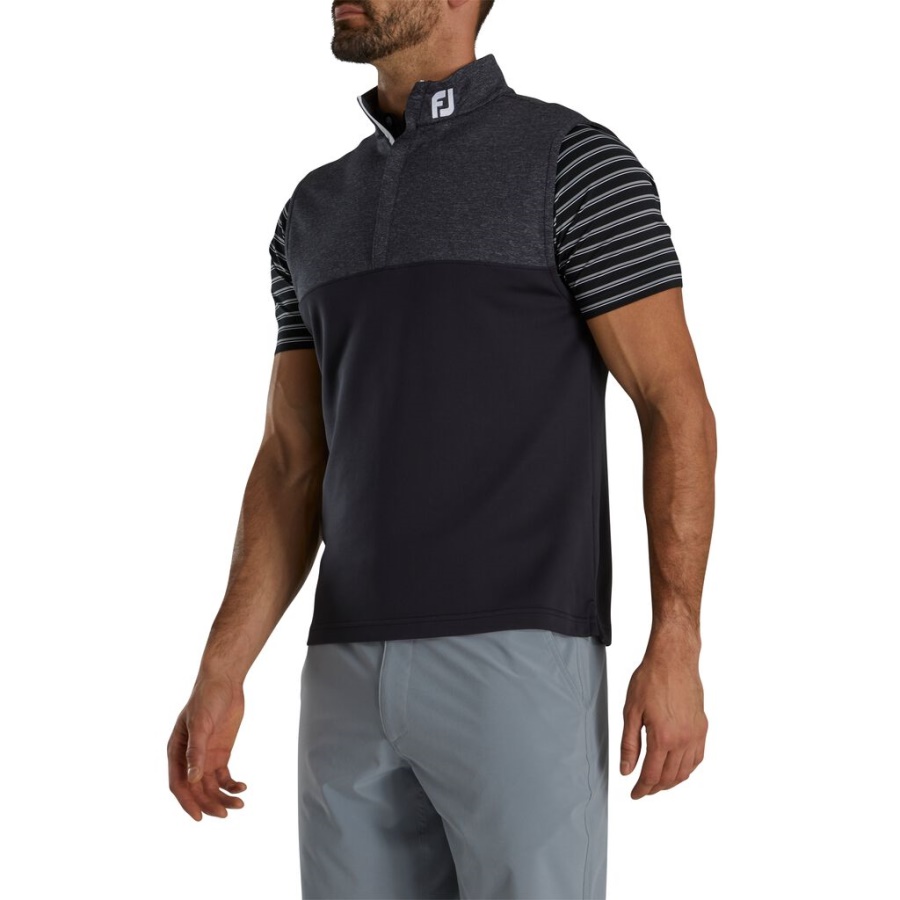 Sort Footjoy Danmark Lyng åg Halv Lynlås Vest Fj Tur Krave